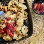 A piece of kaiserschmarrn on a fork
