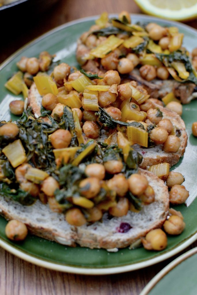 Vegan chickpeas on toast