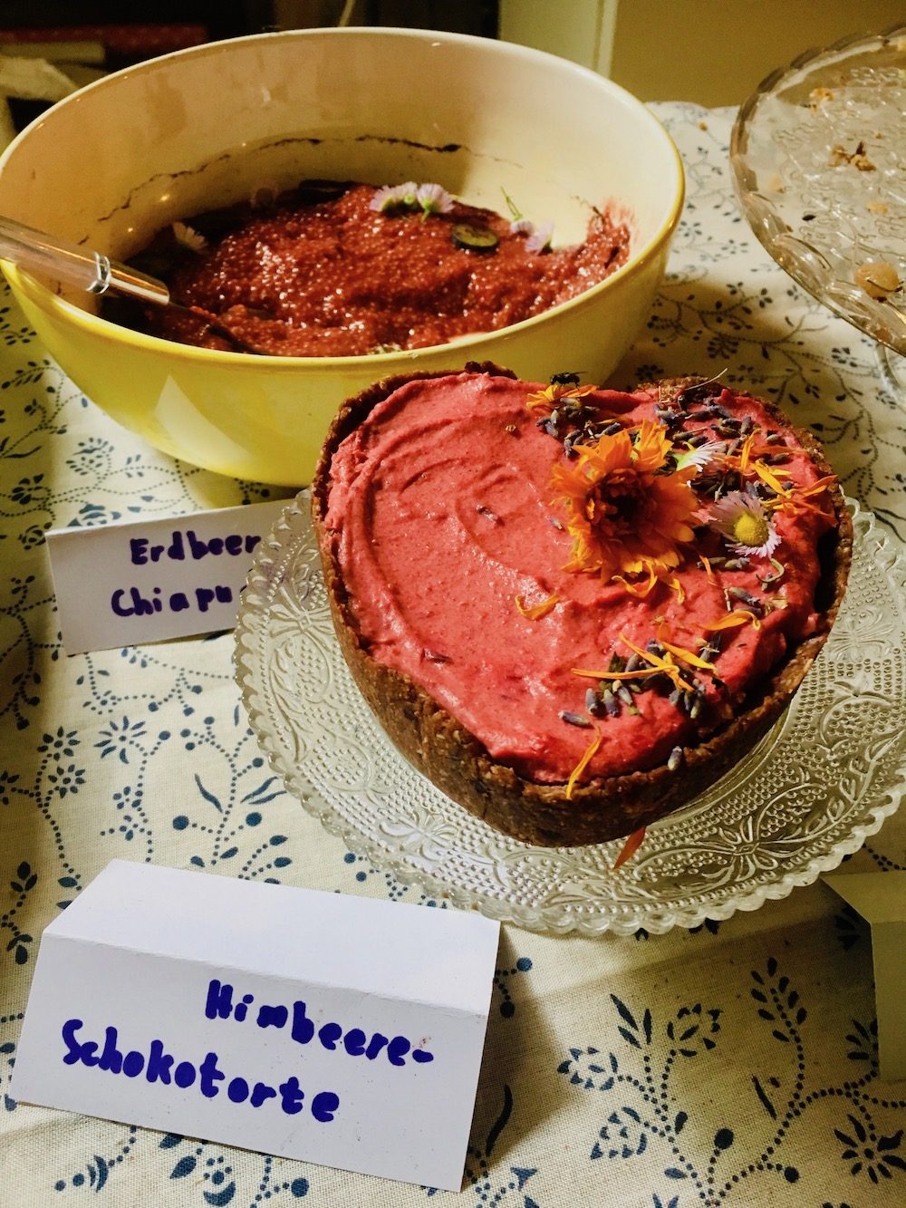A heart shaped raspberry tart