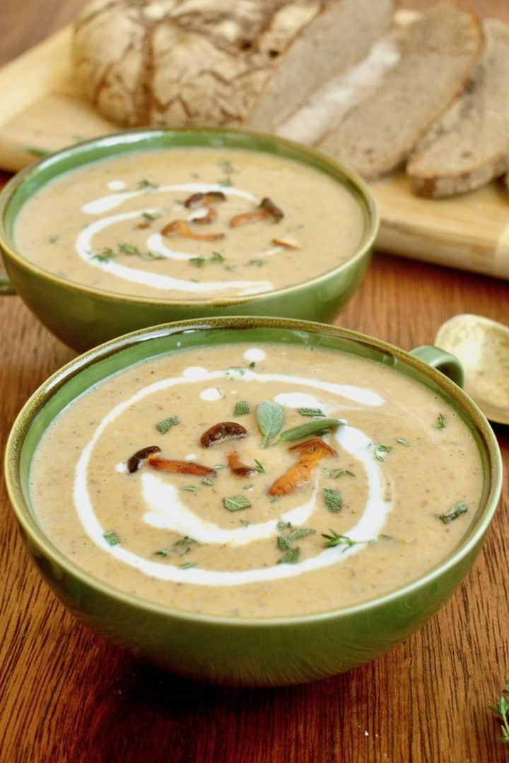 Creamy Chanterelle Soup Vegan on Board