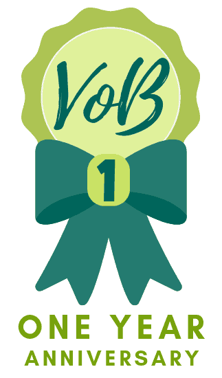 A rosette reads VoB one year anniversary