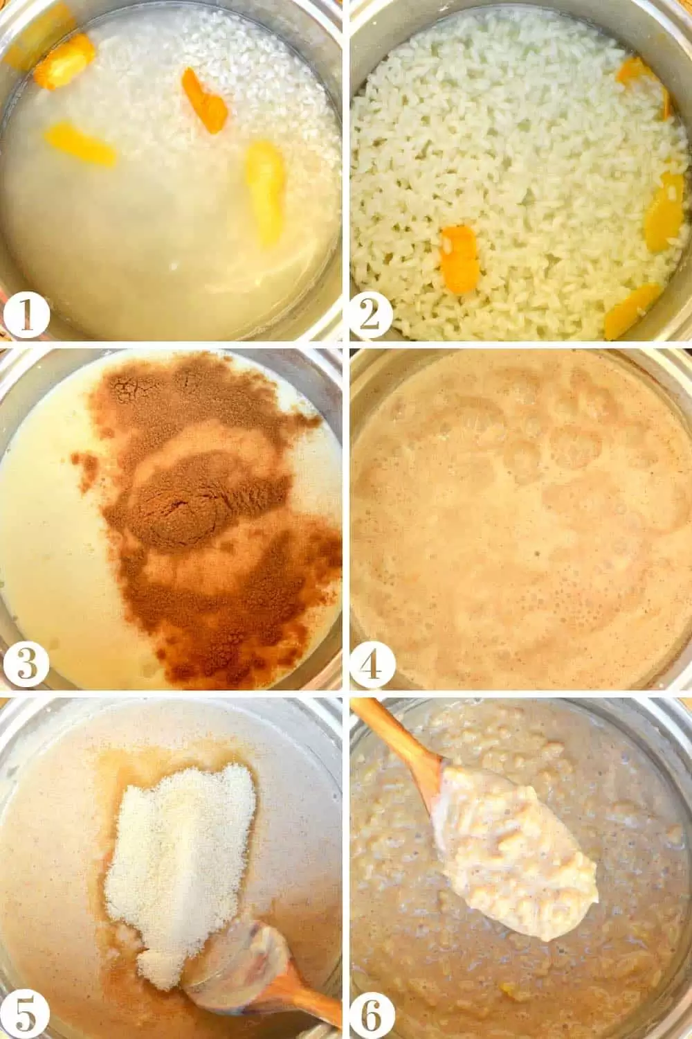 Step by step collage showing the cooking process