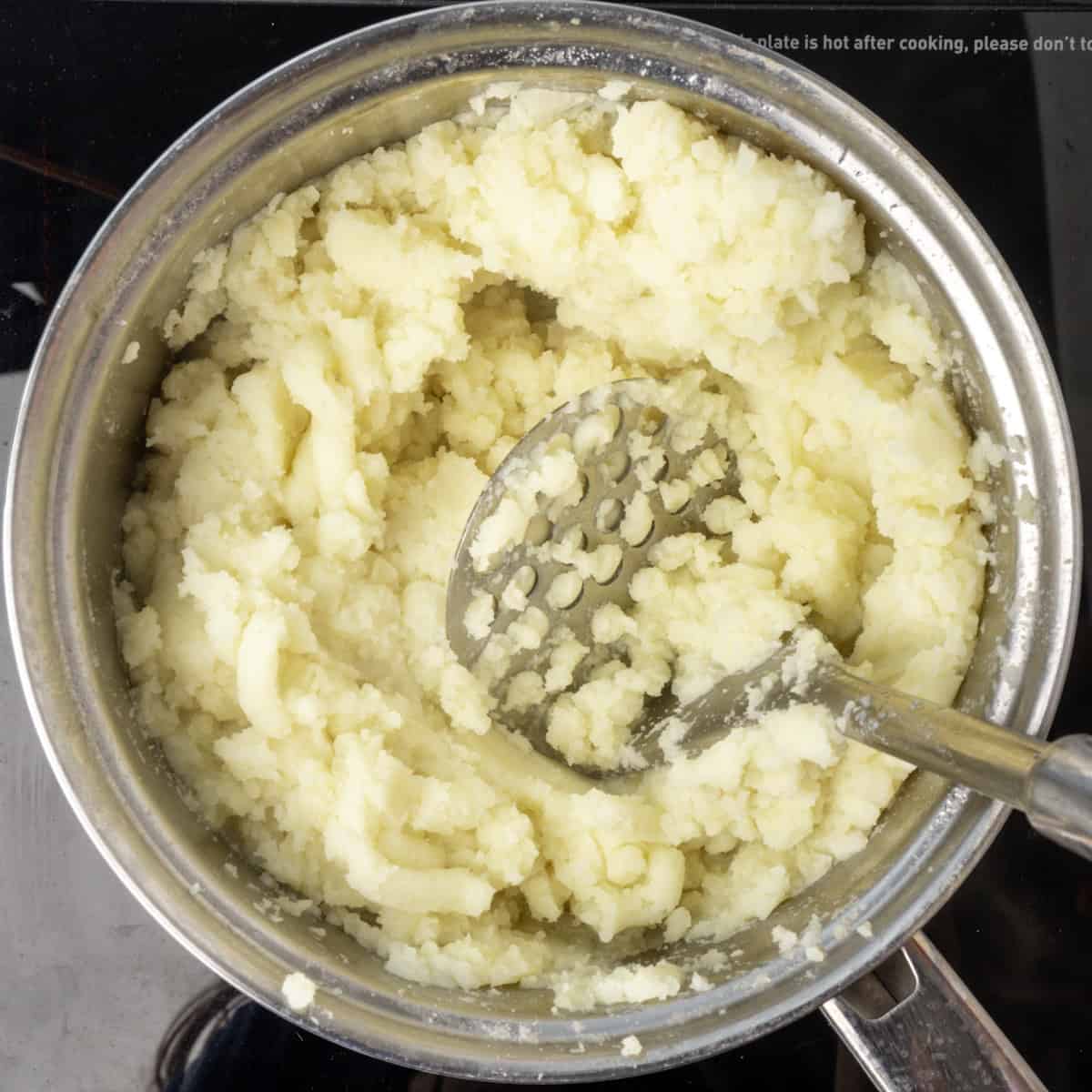 Mashed potato in a saucepan.