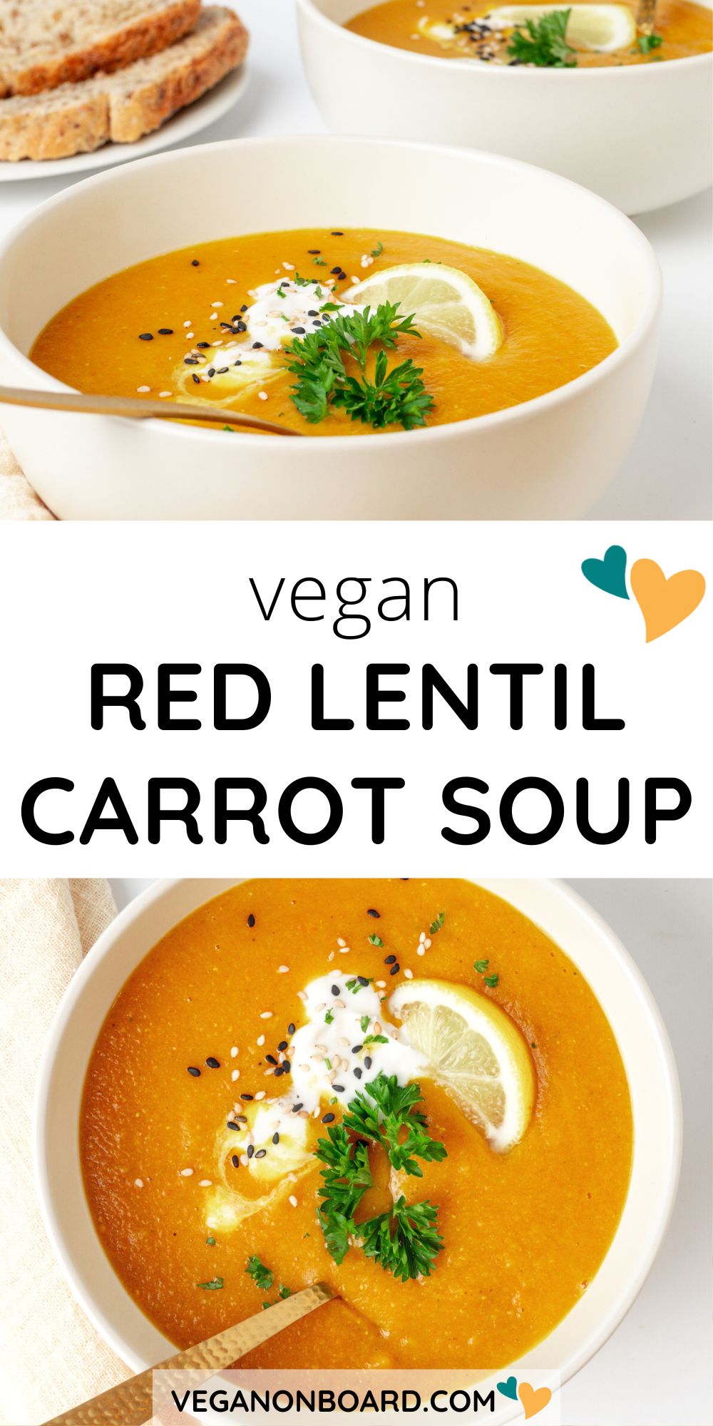 Carrot and Lentil Soup - Vegan on Board